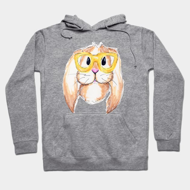 Bunny with Glasses Hoodie by Nicolashache